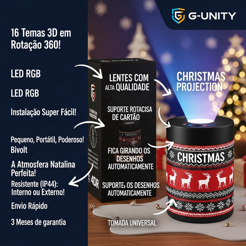 Projetor RGB LED Magic Natal